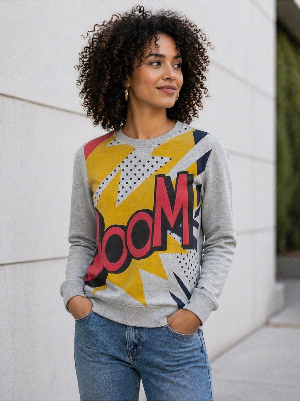 3.1 Phillip Lim x Target - Gray Multicolor - BOOM Graphic Sweatshirt - Small